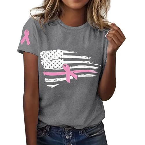 T-Shirt Femme Octobre Rose 2026 à Coupe Régulière Classique et Confortable pour le Quotidien