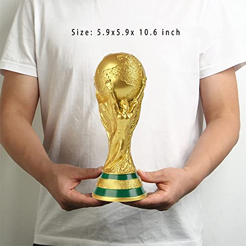LNGODEHO Réplica Troféu Qatar da Copa do Mundo de 2022 em vitrine, escultura de resina, possuir um m