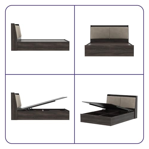 Image of Wakefit Bed | 3 Yr Warranty | Bed Queen Size, Hydraulic Storage & Foam-Cushioned Upholstery Headboard, Density: 680-750 kg /m, Termite & Borer Resistant, Fits Mattresses Up to 8 Inches(Mars78x60 - WM)