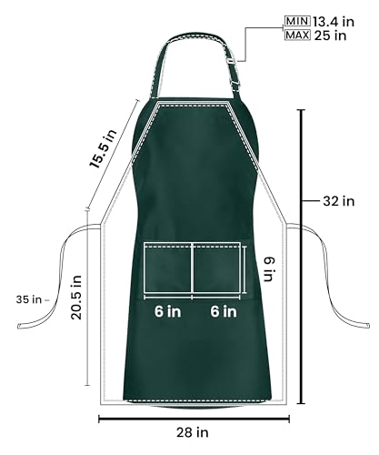 Utopia Kitchen 10 Pack Bib Apron Adjustable with 2 Pockets, Water and Oil Resistant, Cooking Kitchen Chef Apron for Women Men