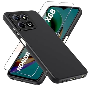 LYJERRY Cover & Vetrino Vetro Compatibilità con Honor X6B Cover antiurto Custodia piu Vetro temperato protezione Per Honor X6B Pellicola,Nero