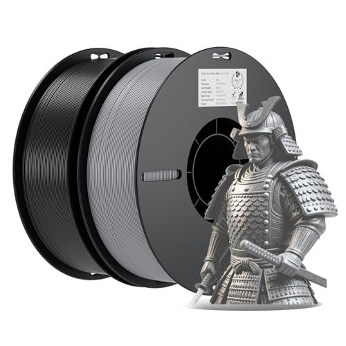 Creality 3D Printer Filament, PLA Filament 1.75mm Bundle for 3D Printing, Ender PLA Filament No-Tangling Strong Bonding, Accuracy +/- 0.02mm (Black & Grey)