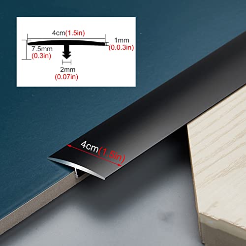 T-Molded Aluminum Floor Transition Strip For Wood On Tile/Wood On Wood/Laminate On Floor Tiles, Extra Wide 4Cm Heavy Duty Floor Edging Strips (Purple Gold 90Cm/35.4In) #TOP1