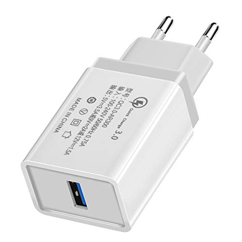 NXACETN Inicio Cargador De Teléfono De Viaje 5V / 3A QC3.0 Cargador Rápido De Un Solo USB del * Enchufe de la UE Cover