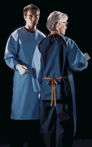 Unisex ASEP A/S Barrier Backless Gown(Size=6636BLCM Ciel Blue, Medium)