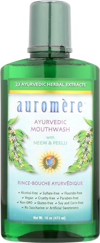 Auromere Ayurvedic Mouthwash Fluoride Free Alcohol Free 16 Fluid Ounce (Pack of 3)