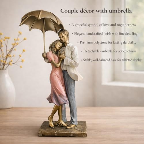Image of ARMONIA Bond of Hearts Romantic Couple Figurine for Home Decor | Polystone European Showpiece | Best Valentine's Day Gift for Girlfriend, Wife, Boyfriend & Couples
