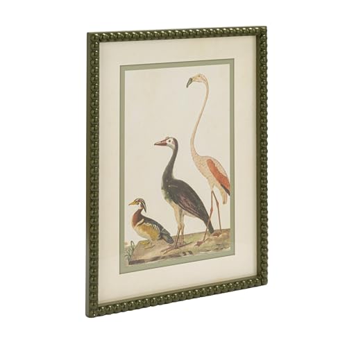 Creative Co-Op Wood Framed Glass Wall Décor with Vintage Reproduction
