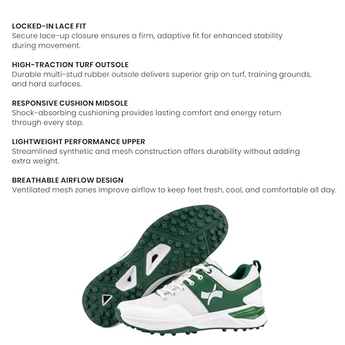 Image of Rise V2 Cricket Shoes for Men, Lightweight Breathable Mesh, Rubber Studded Outsole and TPU Heel Support