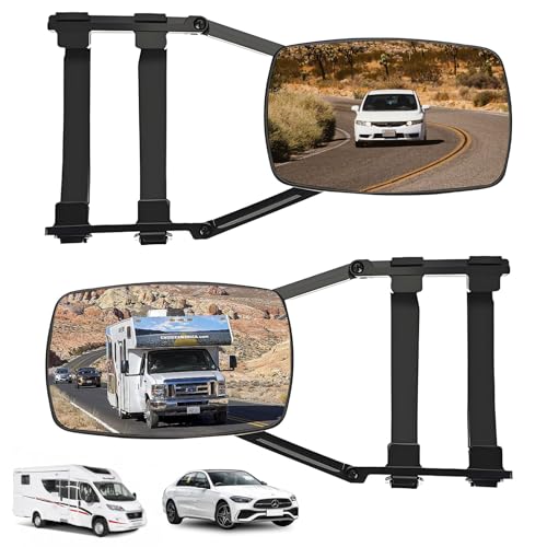 2 Stück Wohnwagen Spiegel Auto, Wohnwagenspiegel Universal, Caravanspiegel, Spiegelverbreiterung Wohnwagen, Außenspiegel Wohnwagen Verstellbarer & Drehbar für Alle Gängigen Fahrzeugtypen