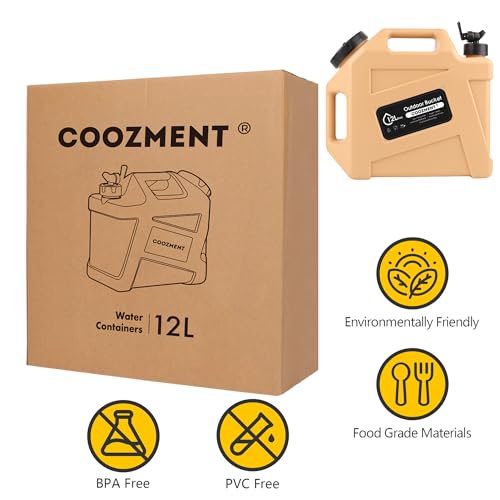 Image of 3.2 Gallon /5 Gallon Water Containers with Spigot, BPA Free Water Jug, Military Green Water Tank, Multifunction Water Storage Containers for Camping Outdoor Hiking,Emergency Stroage