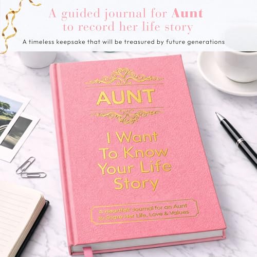 Journal de ma tante en cuir rigide, un carnet guidé haut de gamme pour l'histoire d'une vie