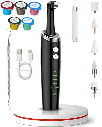 Upgraded Premium Teeth Polisher Plaque Remover for Teeth Whitening, Tooth Cleaner Teeth Cleaning Tarter Removal for Dental Cleaning Kit, Yellow Teeth Stain Remover with 5 Toothpaste (B01)