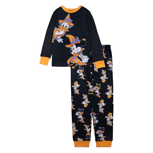 Disney Girls' 2-Piece Loose-fit Holiday Pajama Set, Soft & Cute for Kids