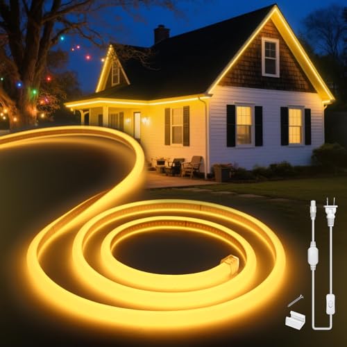 Luces LED Neón Blanco Cálido 50m 110-120V Flexible Impermeable miniatura 1