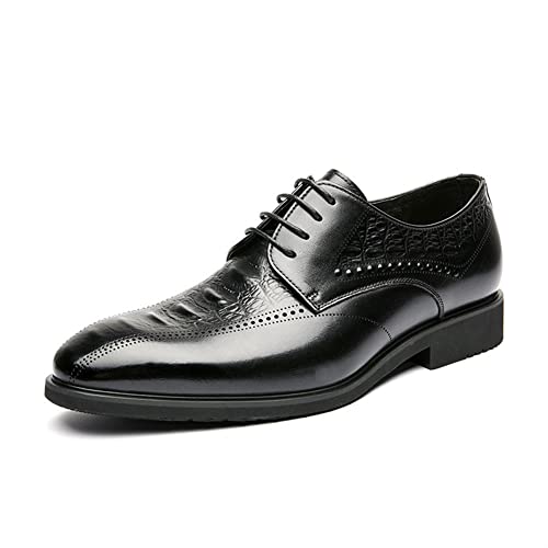 Zapatos Abba de piel auténtica para caballero, estilo formal con tacón de bloque estable