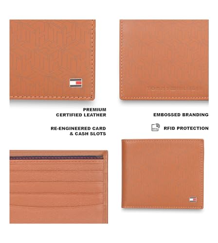 Tommy Hilfiger Stefano Men Leather Global Coin Wallet Tan 4 41RNMojghfL
