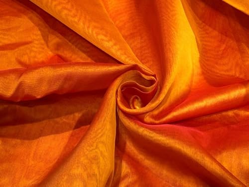 Organza de soie au mètre orange vif 137cm pour couture 3238