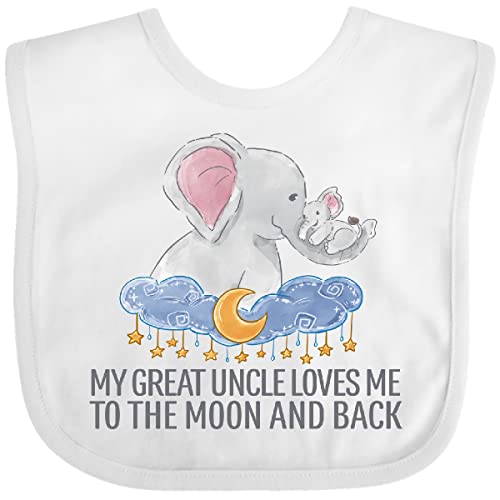 inktastic My Great Uncle Loves Me To the Moon and Back Elephants Baby Bib