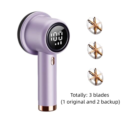 Rechargeable Electric Lint Remover for Clothes, Portable Fabric Shaver, Sweater Shaver (Purple)