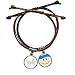 Bracelet en cuir avec motif papillon vert et cerf-volant