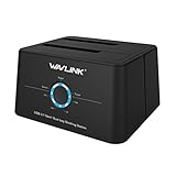 WAVLINK USB 3.0 to SATA I/II/III Dual-Bay External Hard Drive Docking Station for 2.5/3.5 Inch HDD/SSD with UASP (6Gbps), Support Offline Clone Duplicator and Auto Sleep Function [16TB X2 ]