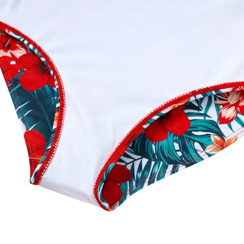 Image of BFUSTYLE Girls One Piece Swimsuit Cute Striped Bathing Suit Hawaii Swimwear 6-17 Years