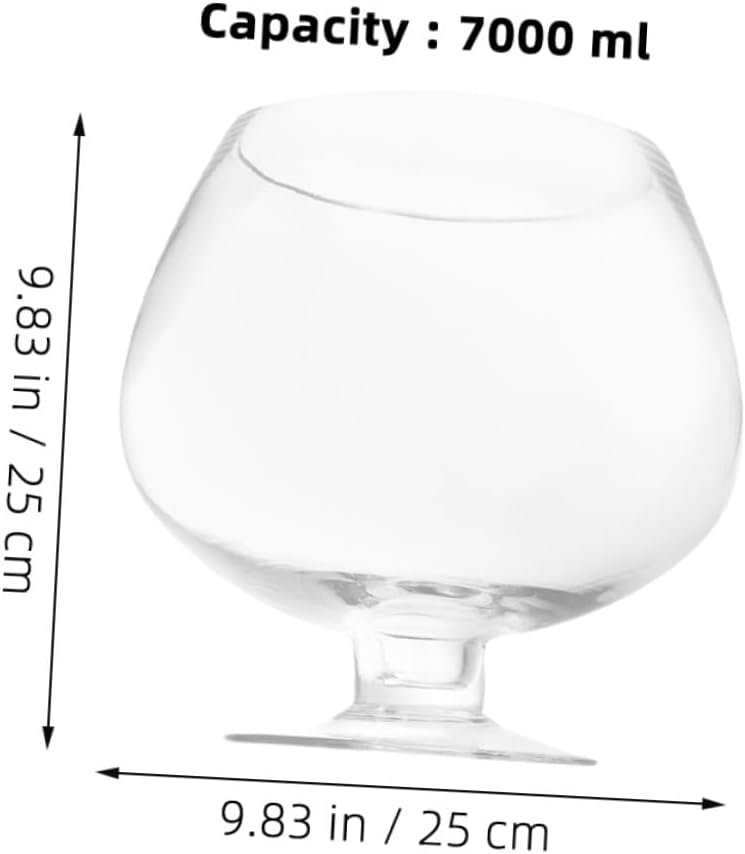 Glass Fish Bowl Vase 7000ml Desktop Aquarium Tank Multi-Function Small Goldfish Bowl for Hydroponic Plants and Betta Fish Tabletop Terrarium Decor