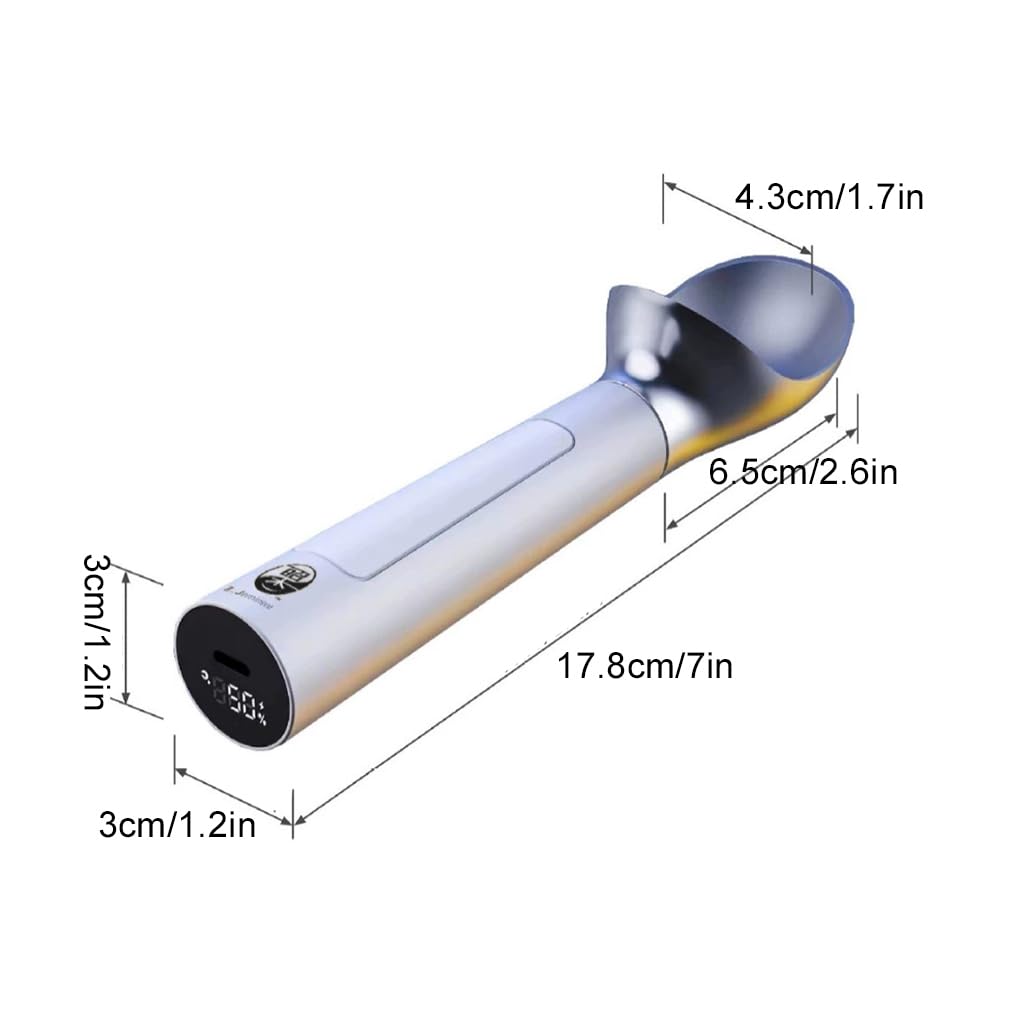 Cuillère à glace à induction, chauffage pour desserts, utilisation simple et pratique, cuillère à glace en alliage, cuillère électrique, blanc
