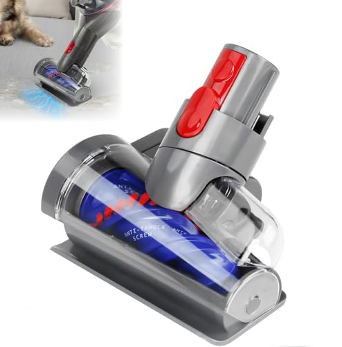 Mini Brosse Turbine Anti-Enchevêtrement Compatible avec Dyson V7 V8 V10 V11 V15 Aspirateurs Sans Fil, Accessoire Motorisé Idéal pour Poils d’Animaux, Canapés,...