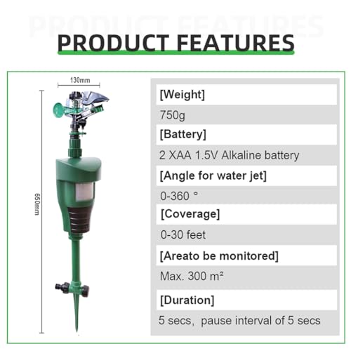 Yardeen Y31006 Garden Water Motion Activated Sprinkler Outdoor Waterproof Repellent Marten Raccoons Wild Animals thumb #1