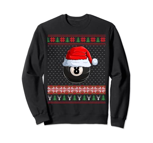 8 Ball Billiard Santa Hat Christmas Funny Ball Santa Pajamas Sweatshirt