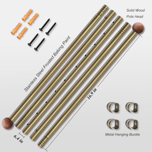 Image of Quilt Hanging Rod 32-76 inch Heavy Duty Telescopic Wall Tapestry Hanger Pole