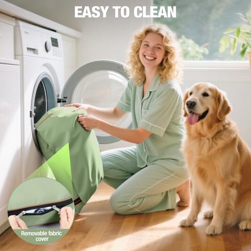 Lekereise Outdoor Hundebett Wasserdicht, Aufblasbar Hundeliege 126x66x12cm ideal für Mittelgroße und Kleine Hunde, Abnehmbarer und Waschbarer Bezug, Hundekorb für Reisen und den Garten (Grün)