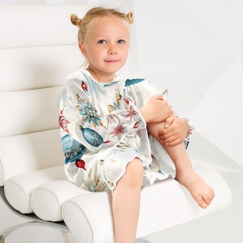 Nightgowns Sleepwear Lightweight Nightdress Soft Pajamas Dress Christmas Balls for 3-10 Years4