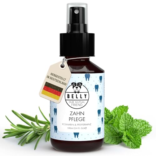 Belly® Dentalspray für Hunde -100ml- Frische Minze - Kein Spülen oder Bürsten - Beseitigt...