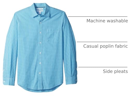 Image of Amazon Essentials Men's Regular-Fit Long-Sleeve Casual Poplin Shirt, Button Front, Business Casual, Collared