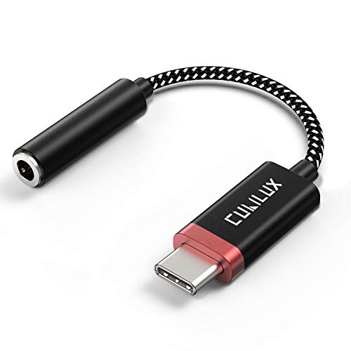 Cubilux USB C to 3.5mm Aux Adapter, Type C Headphone Dongle with Hi-Res DAC, Audio Converter for Samsung Note 20/10, S20, Xperia 5/1/ XZ3/ XZ2, OnePlus 8 7T, Razer Phone 2, HTC U20 U12 U11 and More