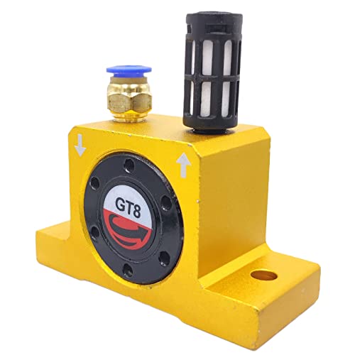 GT8 1/8\'\' Pneumatic Turbine Vibrators, Silent Golden Industrial Turbine Vibrator for hopper Golden with Free Muffler, Pneumatic Ball Vibrators With Silencer and Connector - Thumbnail 4