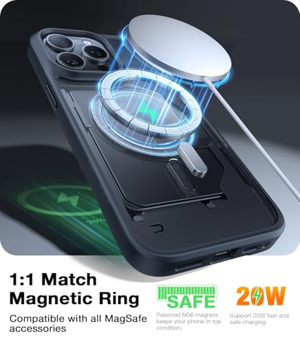 TORRAS for iPhone 14 Pro Max Case with MagSafe, 12FT Military Shockproof, Slim Thin but Sturdy, Velvety Touch and Anti-Slip Texture, Magnetic Protective for iPhone 14 Pro Max Case Cover, Matte Black