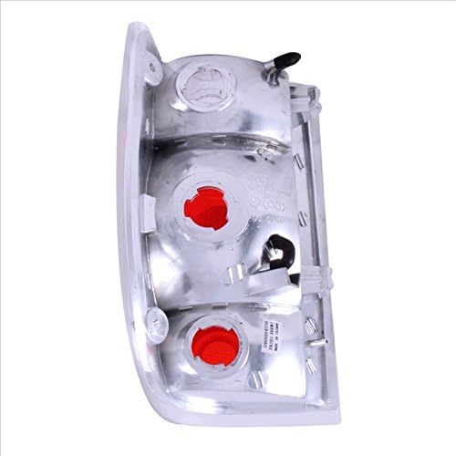 Chrome Euro Tail Lights Assembly Set for Ford Ranger - (Pair) Includes Driver Left and Passenger Right Side Replacement