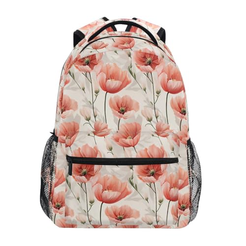 Sac à dos floral pivoine rose idéal pour les cours au campus