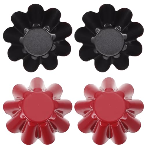 SHOWERORO Molde Antiadherente y Resistente para Tarta de Reutilizable Forma de de Acero al Carbono Negro, 4 Piezas para Hornear o Hotel