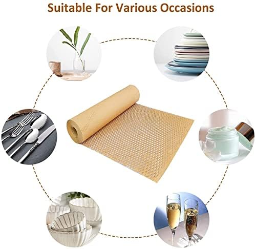 Ailesiy Honeycomb Cushioning Wrap Perforated, Protective Packaging Paper 12 Inch x 32 Feet Honeycomb Wrap Roll with 20m Hemp Rope for Packing