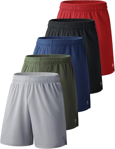 Image of Liberty Pro 5 Pack Youth Boys Athletic Mesh Basketball Shorts