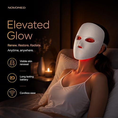 Image of Red Light Therapy for Face - Red Light Mask - 7 Color LED Face Mask Light Therapy - Wireless and Rechargeable Wellness Beauty Device - Lightweight Face Contoured Design