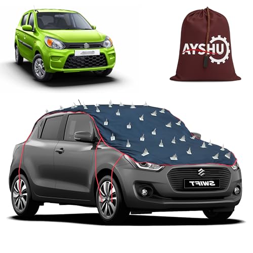 Image of AYSHU Water-Resistant Spike Car Cover for Maruti Alto 800 VXI - Protects from Dogs, Monkeys, Dust, Sunlight & UV - Full Roof Universal Fit