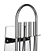 Relaxdays Juego de Utensilios de Chimenea con Soporte de Cristal, Acero Inoxidable,...