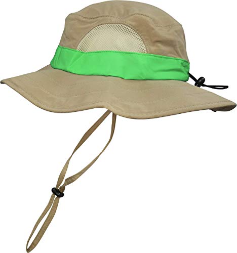 Kids Safari Floppy Bucket Hat Outdoor Adventure, Adjustable Head Band, Wide Brim, Chin Strap & Mesh Ventilation Panels