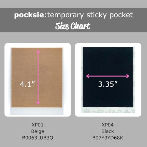 Image of Fashion First Aid Pocksie Temporary Sticky Pockets (Beige - 6 Pack) - Hands-Free Hidden Storage for Leggings, Jackets & Pocketless Clothing - Cotton Adhesive Pockets for Cards & Money (4.1 inch x 3.3 inch)